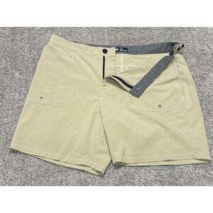 Hurley Phantom Men's Size 38 Flat Front Solid Beige Shorts Coastline Ripstop